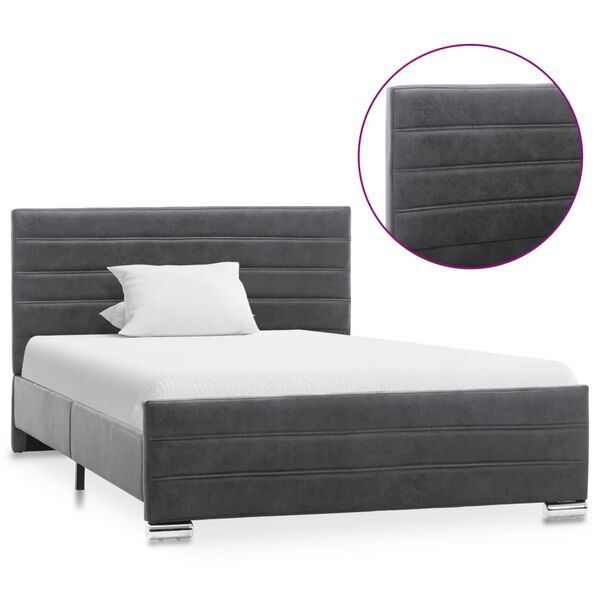 vidaXL Bedframe kunstsu&egrave;de leer grijs 120x200 cm
