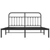 vidaXL Bedframe met hoofdbord metaal zwart 183x213 cm