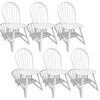 vidaXL Eetkamerstoelen 6 st massief rubberwood wit