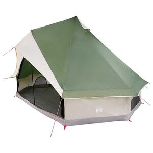 vidaXL Familie Tipi Tent met dak Groen en beige 400 x 346 x 250 cm