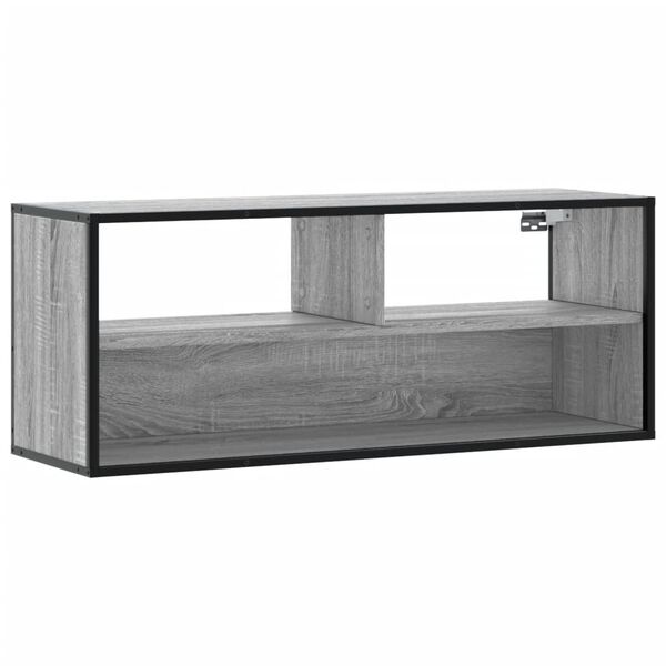 vidaXL Tv-meubel 100x31x39,5 cm bewerkt hout metaal grijs sonoma eiken