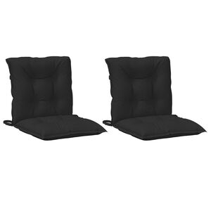 vidaXL Laagrug Stoelkussens Set 2 st Polyester Melange Zwart