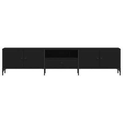vidaXL Tv-meubel met lade 200x25x44 cm bewerkt hout zwart