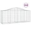 vidaXL Schanskorven 18 st gewelfd 200x50x80/100 cm ijzer