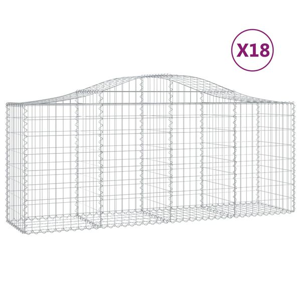 vidaXL Schanskorven 18 st gewelfd 200x50x80/100 cm ijzer