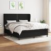 vidaXL Boxspring met matras stof zwart 180x200 cm