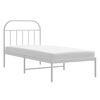 vidaXL Bedframe met hoofdbord metaal wit 80x200 cm