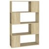 vidaXL Boekenkast/kamerscherm 80x24x124,5 cm bewerkt hout sonoma eiken