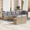 vidaXL Tuin Sofa Set met opslag 9 pcs Beige poly rattan