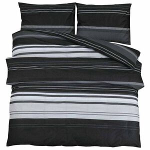 vidaXL Dekbedovertrekset 260x220 cm katoen zwart gestreept