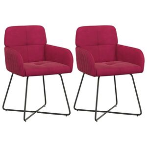 vidaXL Eettafelstoelen 2 st fluweel Wijnrood 59 x 56,5 x 86 cm
