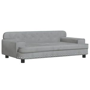 vidaXL Hondenmand 90x53x30 cm fluweel lichtgrijs