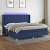 vidaXL Boxspring met matras en LED stof blauw 200x200 cm