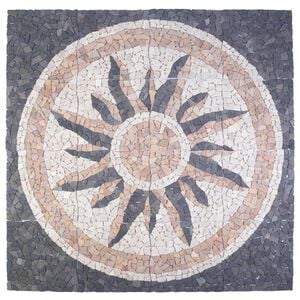 vidaXL Moza&iuml;ektegels Zonnepatroon veelkleurig 120 x 120 cm Marmer