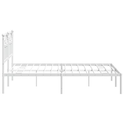 vidaXL Bedframe met hoofdbord metaal wit 150x200 cm