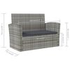 vidaXL 8-delige Loungeset met kussens poly rattan grijs