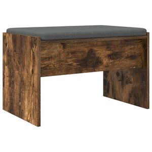 vidaXL Halbank met kussen Gerookt eiken 63 x 38 x 40 cm