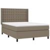 vidaXL Boxspring met matras stof taupe 140x190 cm