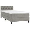 vidaXL Boxspring met matras en LED fluweel lichtgrijs 90x190 cm
