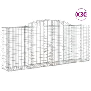 vidaXL Schanskorven 30 st gewelfd 300x50x120/140 cm ijzer