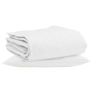 vidaXL Winter Dekbed met kussen 2 pcs Wit Donsveertjes