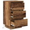 vidaXL Nachtkastje met LED-verlichting 38x34x65 cm oud hout