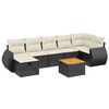 vidaXL 8-delige Loungeset met kussens poly rattan zwart