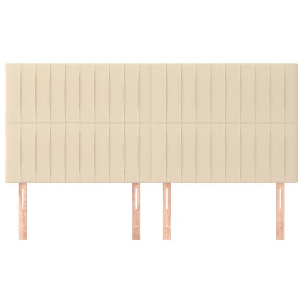 vidaXL Hoofdbord cr&egrave;me 160x5x118/128 cm stof