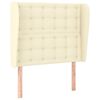 vidaXL Hoofdbord met randen 93x23x118/128 cm kunstleer cr&egrave;mekleurig