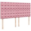 vidaXL Ottoman bed met matrassen 200x200cm fluweel roze