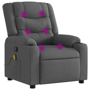 vidaXL Massagestoel verstelbaar stof donkergrijs