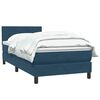 vidaXL Boxspring met matras fluweel donkerblauw 80x220 cm