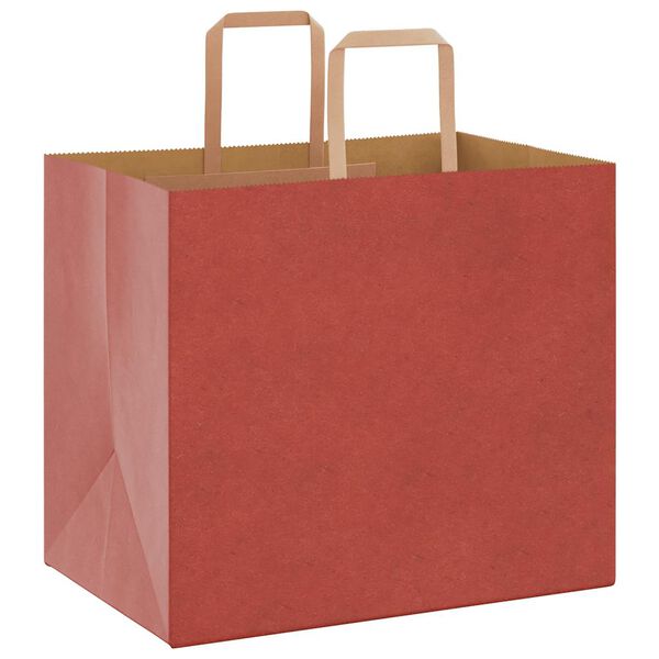 vidaXL Papieren zakken 50 st met hengsels 32x22x28 cm rood