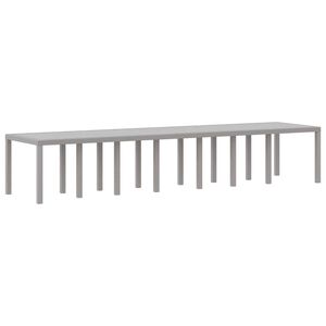 vidaXL Tuinstafel Lichtgrijs 400 x 100 x 73 cm poly rattan