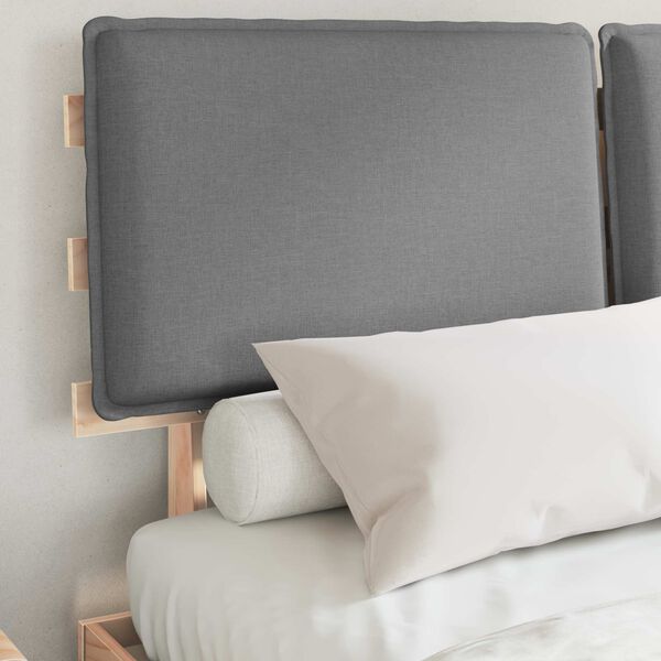 vidaXL Bedframe met Gevoerd Hoofdgedeelte Lichtgrijs 135 x 190 cm