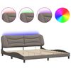 vidaXL Bedframe met LED zonder matras "Hvar" 200x200 cm stof taupe