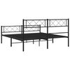 vidaXL Bedframe met hoofd- en voeteneinde metaal zwart 140x190 cm