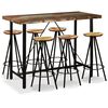 vidaXL Barset massief gerecycled hout 7-delig