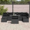 vidaXL Tuin Sofa Set met kussen met opslag 8 pcs Zwart Poly riet