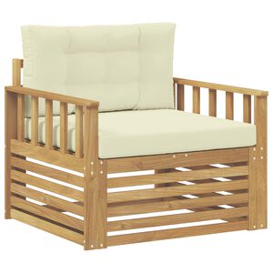 vidaXL Tuinbank Polyester Wit en cr&egrave;mekleurig