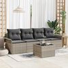 vidaXL Tuin Sofa Set 5 pcs Licht Grijs en Donker Grijs poly rattan