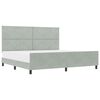 vidaXL Boxspringbed met hoofdeinde Lichtgrijs 200 x 200 cm Fluweel