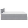 vidaXL Ottoman bed met matras 180x200cm stof lichtgrijs