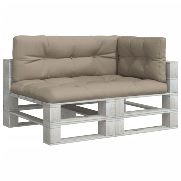 vidaXL Palletkussens 3 st stof taupe