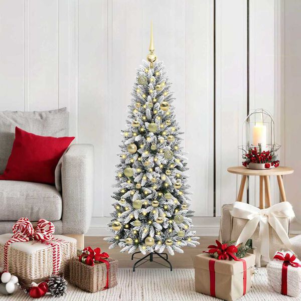 vidaXL Kunstkerstboom Wit 120 cm PVC en Plastic en Staal en PE