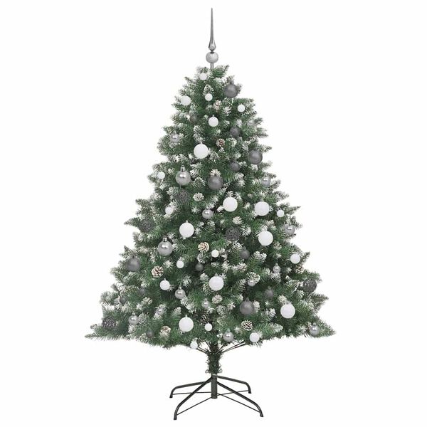 vidaXL Kunstkerstboom met 300 LED Groen 180 cm PVC en Plastic en Staal