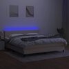 vidaXL Boxspring met matras en LED stof cr&egrave;mekleurig 160x200 cm