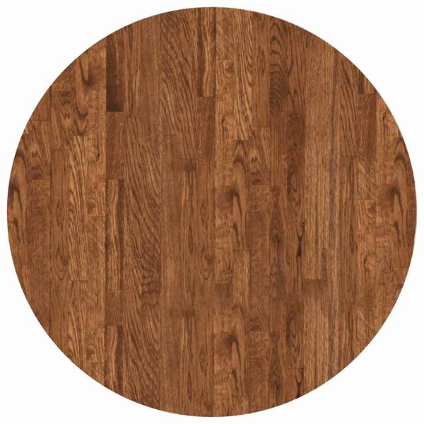 vidaXL Tafelblad Donkerbruin Ø 70 x 4 cm Massief eikenhout