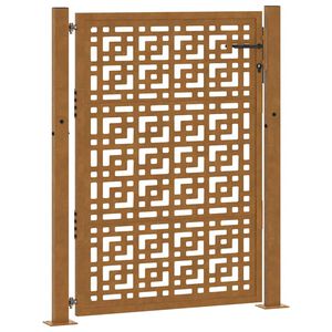 vidaXL Poort met kruisontwerp 100x125 cm weervast staal