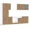 vidaXL Keuken Eenheid Lyon 8 pcs Artisanaal eiken Bewerkt hout